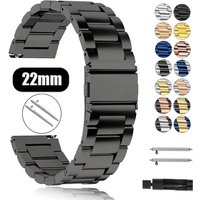 22mm Metal Strap for Redmi Watch 5 Active/Lite Stainless Steel Business Style Band for Amazfit Active Max/Balance/CMF Watch 3Pro