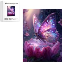 Butterfly Wooden Puzzles , Uniquely Irregular Animal Shaped Wooden Jigsaw Puzzles, Creative Gift For Teenagers And Adults