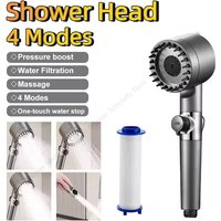 High Pressure Shower Head 4 Modes Water Saving With Filter Adjustable Spray With Massage Bathroom Shower Accessories New