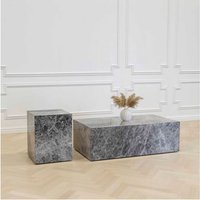 Customized Natural Stone Home Decor Living Room Low Plinth Tundra Grey Marble Coffee Table