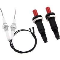 2 Kits Piezo-Funkenzündungssatz, Druckknopf-Funkenzündungssatz, Generator, Piezo-Gas-Pilotenzündgerät mit Gewinde M10 x 1, passend für Ofengas