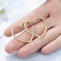 New Arrival 925 Stamp Sterling Heart Love Stud Earrings for Women Clear Smooth Surface Silver Earring Jewelry Brincos Oorbellen