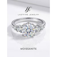 KNB 925 Sterling Silver Real 1CT Certified Moissanite Diamond Engagement Rings for Women Wedding High Quality Fine Jewelry