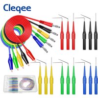 Cleqee P1920 Auto Back Probe Kit Alligator Clip to 4mm Banana Plug Multimeter Test Leads 10A Automotive Tools Set Boxed Cable