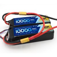 ZDF Power New RC Lipo Battery 4S 14.8V 10000mah (2x7.4v 10000mah + adpter Y plug) 35C For Rc racing Airplane Traxxas Car Truck