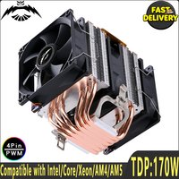 CPU Fan Compatible Sockets:LGA2011 2066 1200 1700 115X 1851 AM4 AM5 X99 Twin Towers Cooler 4/6 Heat Pipe Design Silent Efficient