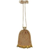 High-end Metallic Retro Gold and Silver Soft Metal Mesh Women's Shoulder Bag Trendy Hollow Out Design Crossbody Bag