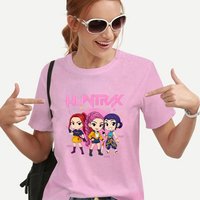 Women Tees Kpop Demon Hunter HuntrX T Shirt T-Shirt Female Clothes Shirts for Women Y2k Tops Korean Anime Graphic Streetwear