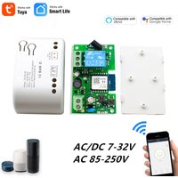 Tuya wifi Switch One Way Module 10A Rele Relay Controller DC/AC 7-32V 12V 24V 220V 110V Smart Life Jog Self-locking Relay Module