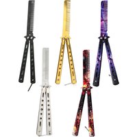 1PC Unisex Butterfly Knife Style Metal Hair Comb, Novelty Funny Design, Portable Fashion Hair Styling Comb for Daily Use