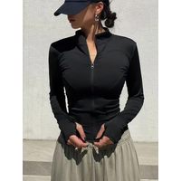 Pilates Women's Quick Drying Exercise Jacket, Gym Running Breathable Jacket, Yoga Fitness Long Sleeved Top