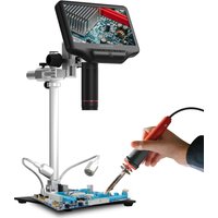 Andonstar AD407PRO HDMI Digital Microscope Circuit Board PCB Soldering Microscope for Phone Watch Upgraded 12.5'' Metal Stand