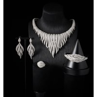 10064 Luxury Bridal Jewelry Sets For Women Cubic Zirconia Big Set Necklace sets Full Set for Dubai Nigeria Wedding Party