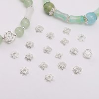 7/8/10mm Silver Color Lotus Flower Alloy Bead Caps Loose Spacers Cone Beads End Cap For DIY Jewelry Making Bracelets Accessories