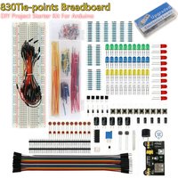 Electronic Components Kit Pack Starter DIY Project For Arduino UNO R3 Common Capacitors Resistors Capacitors 830-well Breadboard