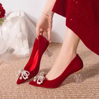 Luxury Women Wedding Shoes Fashion Suede High Heels Exquisite Imitation Pearl Casual Shoe for Woman Designer Shoes Zapatos Mujer