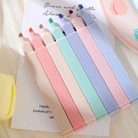 6Pcs/Set Pastel Color Highlighter Kawaii Stationery Markers School Supplies Student Stationery Back-to-school Supplies