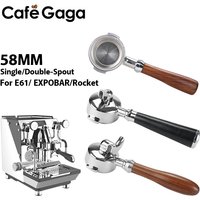 58MM Coffee Bottomless Portafilter For Expobar E61 Tea Double Spout Filter Basket Barista Tools Espresso Machine Accessories
