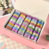 50 Rolls Random Design Glitter Washi Masking Tape Set Decorative Craft Tape Collection for DIY and Gift Wrapping