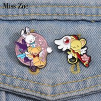 Magical Girl Enamel Pins Custom Cute Bunny Bear Brooches Lapel Badges Animal Funny Jewelry Gift for Kids Friends