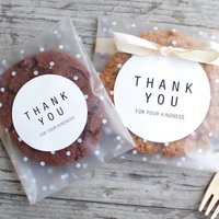 100Pcs Transparent Dot Candy Cookies Self Adhesive Gift Bag Pouches Wedding Brithday Gifts Packaging Bags Biscuits DIY Baking