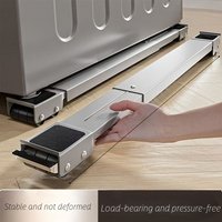 Washing Machine Base with Movable Casters, Refrigerator Base with Anti-Shock Straps, Rolling Shelving Unit, Extendable Bases