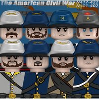 MOC American Civil War Soldiers Figures Building Blocks Sergeant Army Infantry Cap Weapons Gun Troops Bricks Toys Kids Gift