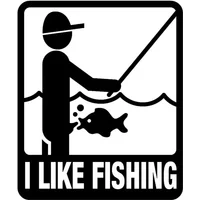 Funny I Like Fishing Personalized Car Sticker PVC Bumper Window Decorate Accessories High Quality Waterproof Anti-UV Auto Decal