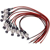 10pcs Mini Push Button Switch 12V with Pre-soldered Wires 7mm 1A 250V SPST Nomal Open ON Off 2 Pin Momentary Switch