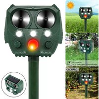 Solar Powered Animal Repeller Solar Ultrasonic Animals Sonar Repellent Animal Repellent Deterrent Dog/Cat/Bird Repeller Frighten