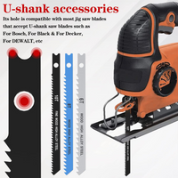 6Pcs Universal U-Shank Jigsaw Blade Set HCS 6T 8T 10T Woodworking Saw Blades for Wood Plastic Fast Cutting