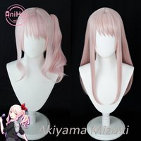 【AniHut】Akiyama Mizuki Pink Cosplay Wig two ver Project SEKAI COLORFUL STAGE! Curly Heat Resistant Synthetic Hair Akiyama Mizuki