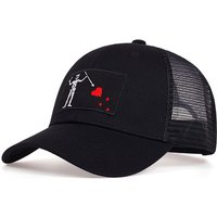 Unisex Skeleton Head Branch Heart Embroidery Baseball Net Caps Spring Summer Outdoor Adjustable Casual Hats Sunscreen Hat