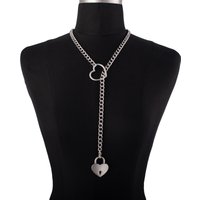 Heart Lock Slip Chain Necklace Love Chains Choker Padlock Collar for Women Couples Necklace Jewelry Gift