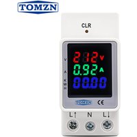 TOMZN 3IN1 Electric Energy Meter Current Measurement Voltmeter Digital Reconfigurable Colours Din Rail AC80-270V 0-100A 50/60Hz