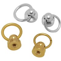 10pcs Solid Brass O-Ring Rivet Studs Rotatable Ball Post Screw Back Nails Adjustable Monk Heads Golden/Silver Leather DIY Craft
