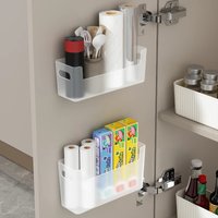 Wall Mounted Storage Box Kitchen Cabinet Door Inner Desktop Bathroom Organizer Rack for Miscellaneous Items