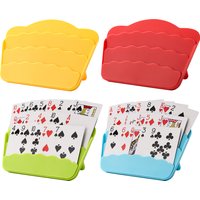 4 Pack Hands-Free Card Holder Rack - Ergonomic Card Game Tray Storage for Elderly & Arthritis Users