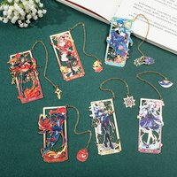 Fantasy Anime Metal Enamel Bookmark with Chain Pendant Game Inspired Page Marker for Fans Cute Reading Gift for Book Lovers