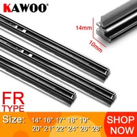 KAWOO Auto Windscreen Car Wiper Blade Strips Vehicle Insert Rubber Strip 14"16"17"18"19"20"21"22"24"26" FR 10mm 1pcs Accessories