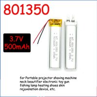 1-20pcs 500mAh 801350 Battery Lithium Polymer Li Po Battera 3.7V for Portable Projector Shaving Machine Neck Beautifier Recorder