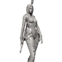 50mm 75mm 85mm Lady Swordsman Resin White Model 3D Printed DIY Self-assembly Unassembled and Uncolored Figurines Miniatures