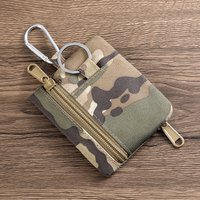 Youth Canvas Mini Key Wallet for Students Small Money Card Bag Cloth Children's Simple Zipper Pouch