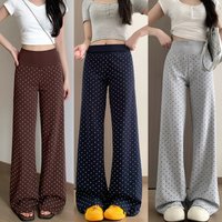 Women's High-Waisted Polka-Dot Boot-Cut Pants Slim Fit Casual Leggings Retro Versatile Gym Running Outdoor Sports Outer Wear
