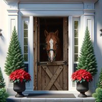 1pc, Festive Door Curtain Banner Featuring a Horse, Ideal for Maintaining Privacy at Corridor Intersections