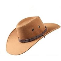 Deer Suede Cowboy Hat, Western Rope Rider Cap, Flocked Travel Hat, Fashion Outdoor Caps