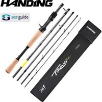 HANDING M1 Travel Fishing Rod 5-6 Sections 40-43cm Portable Trip Rods 30+24Ton Carbon Blanks Seaguide Guide Rings 2A Cork Handle