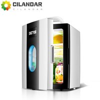 Mini 12L Car Refrigerator Small Dual-Use Student Dormitory Cosmetic Fridge for Home Car Compact Cooling Freezer