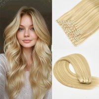 European Remy Human Hair Clip Ins 7 Pieces 14-22 Inch 110g Hard PU Skin Weft Invisible Braided Hair Extensions Black Brown Golde