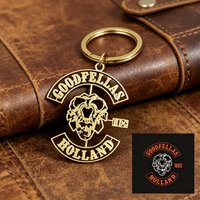 Customized Club Logo Keychain Personalized Motorcycle Club Logo Picture Keyring Stainless Steel Logo Commemorative Gift